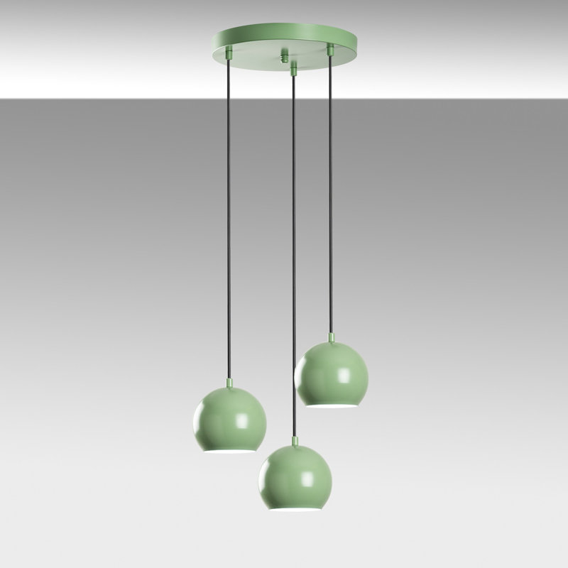 Lustre élégant menthe, hauteur réglable 17,7 - 43,7 pouces | Corps en métal, 17,7 pouces de diamètre | 3 x douilles E27 (40 W maximum) | Design moderne pour le salon, la salle à manger et le vestibule | Éclairage élégant et fonctionnel