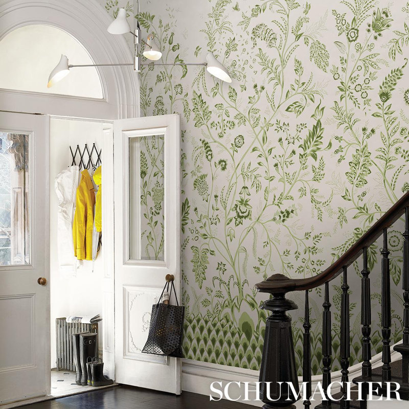 Schumacher x Mark D. Sikes Chinoiserie Grande Panel Set, Leaf Green