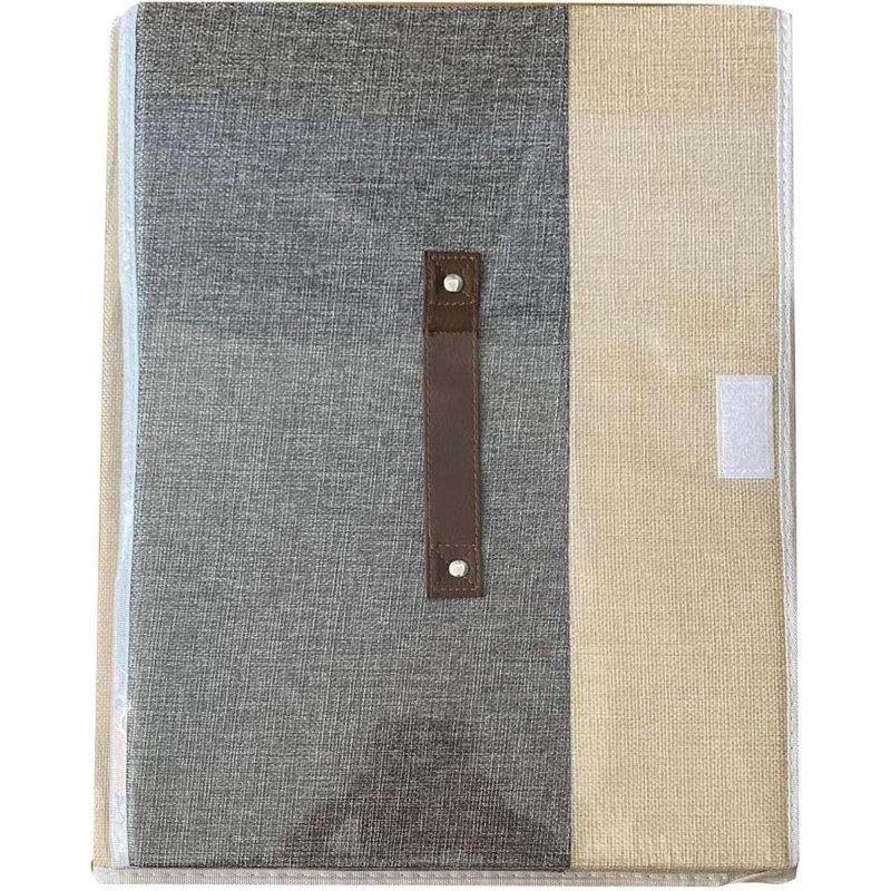 17 Stories Fabric Bin, 1, 30cm H x 30cm W x 45cm D, Beige/Grey