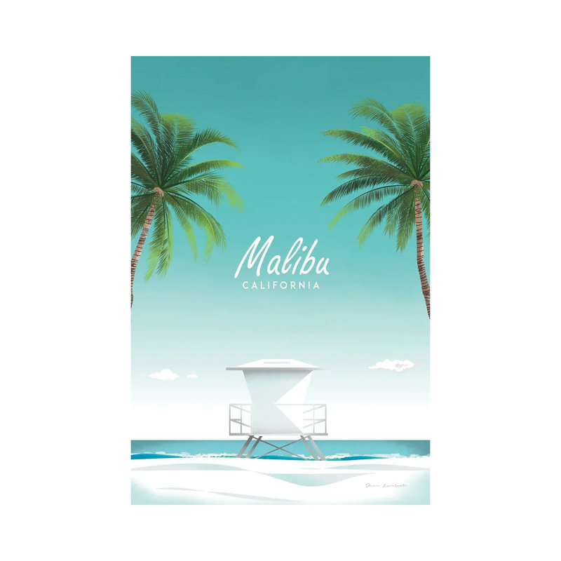 Malibu by Omar Escalante - Wrapped Canvas Gallery-Wrapped Canvas Giclée, 20.32 cm H x 30.48 cm W