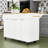 Kitchen Island with Drop Leaf, Power Outlet, 4 Doors, 3 Drawers and Adjustable Shelves