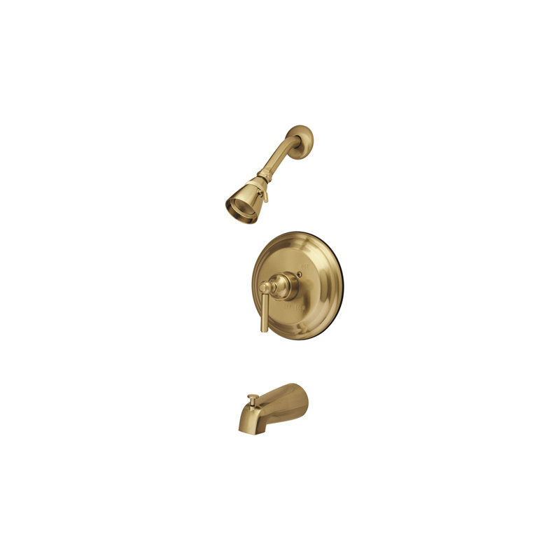 Volume Control Tub and Shower Faucet, Polished Brass