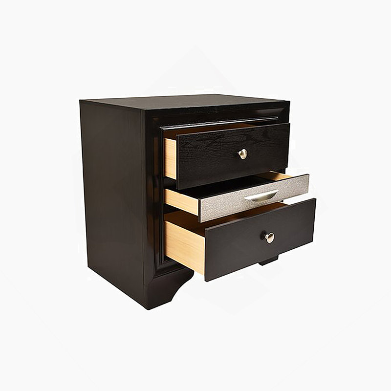Table de chevet 2 tiroirs Traditional Matrix, Noir