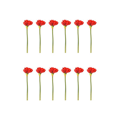  Tige de fleur d'amaryllis rouge réaliste, véritable fleur de touche pour la décoration de la maison, les centres de mariage, les arrangements des Fêtes et la décoration d'événements, 25,5 po de long, paquet de 12