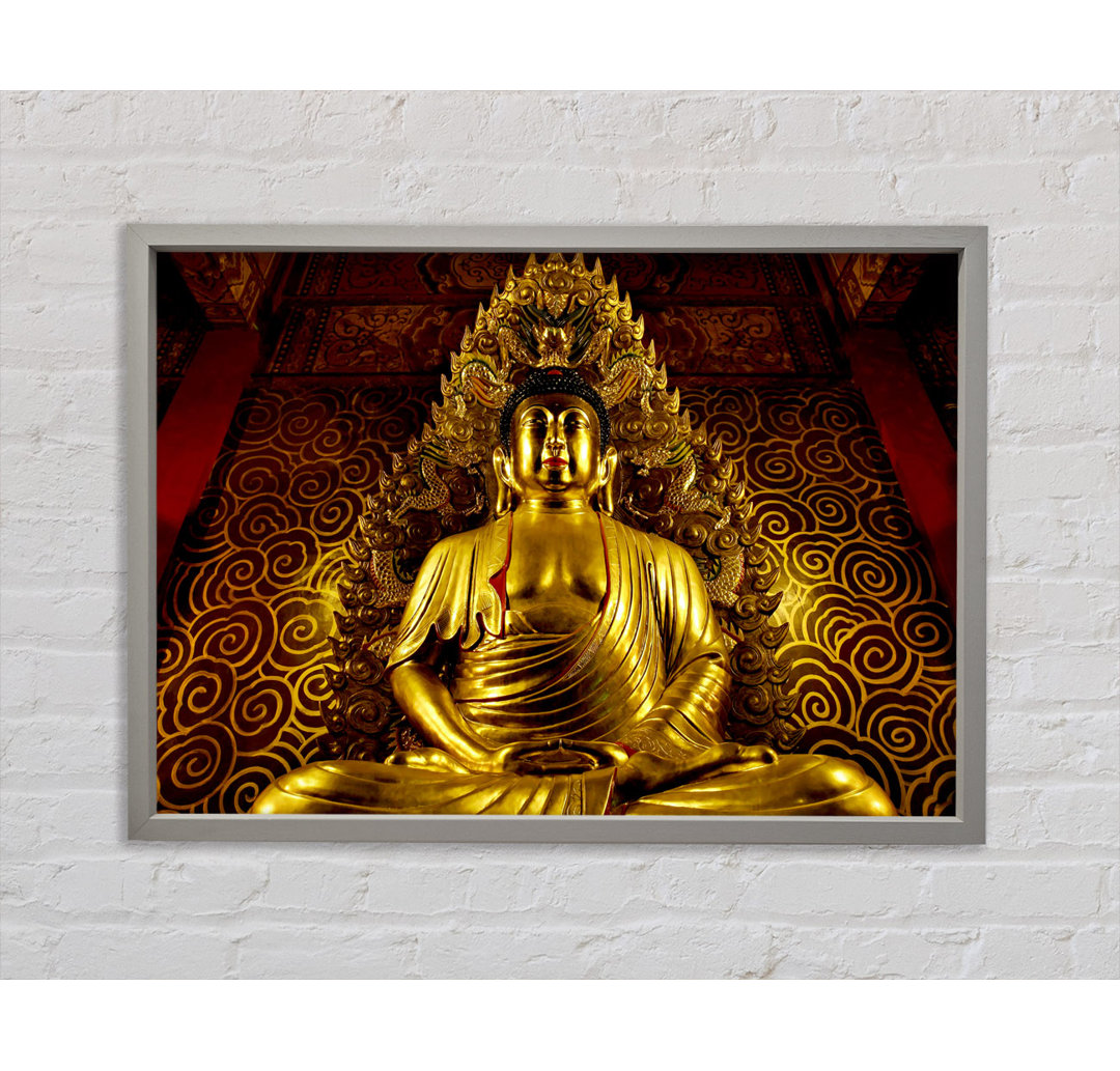 Thai Goldener Buddha - Einzelner Bilderrahmen Kunstdrucke auf Leinwand