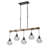 5-lamp matte black adjustable iron pendant light