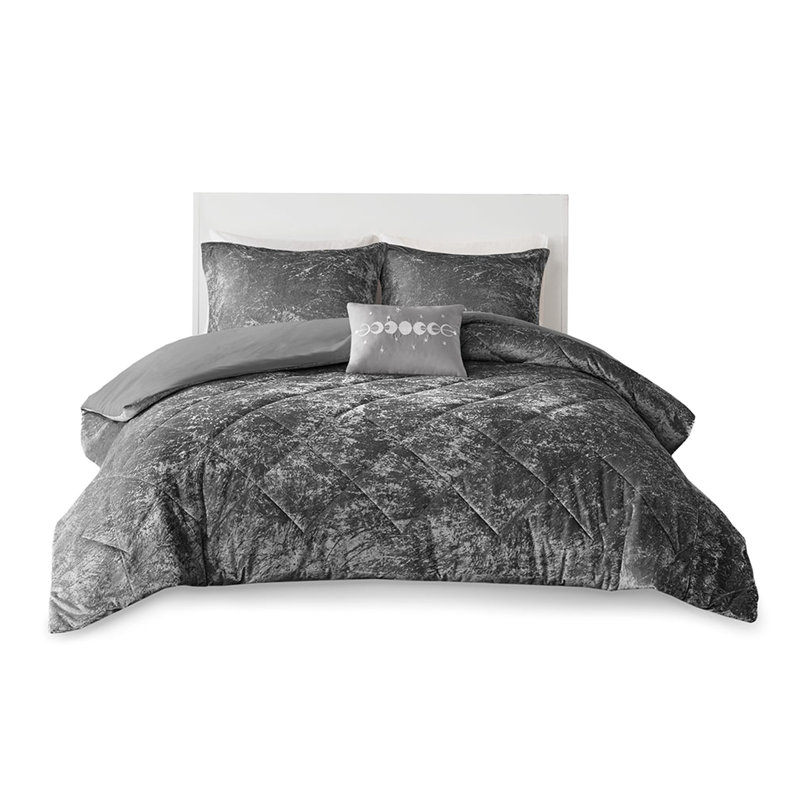 Housse de couette pour lit simple / simple TG, Housse de couette simple et 3 pièces supplémenta, Gris