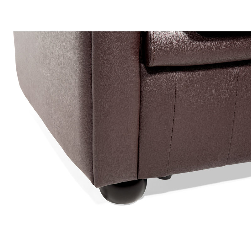 Impriano Faux Leather Chesterfield Chair, Brown Leather Match