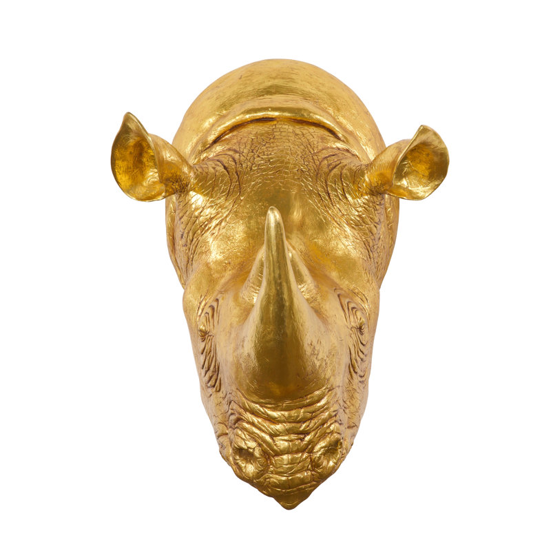 Animals Rhino Wall Décor, Gold