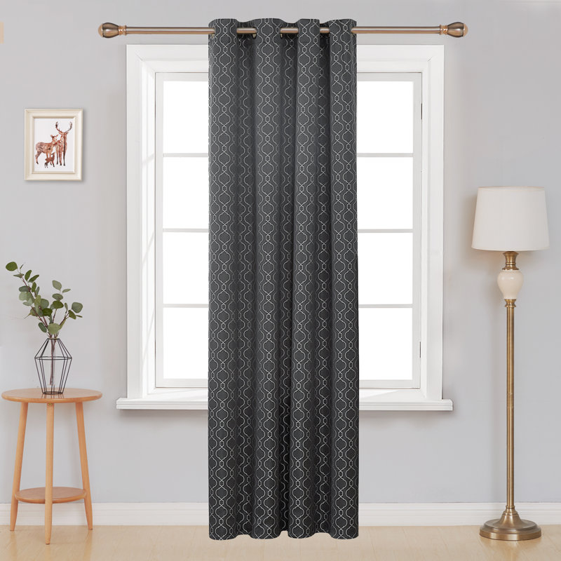 Rideau occultant en polyester Yaira, L 52 po x L 84 po, Gris