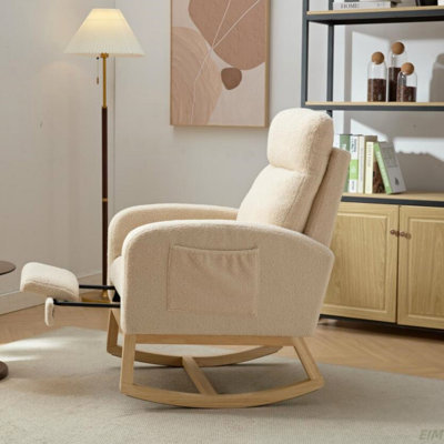 Chaise berçante avec pieds en bois massif