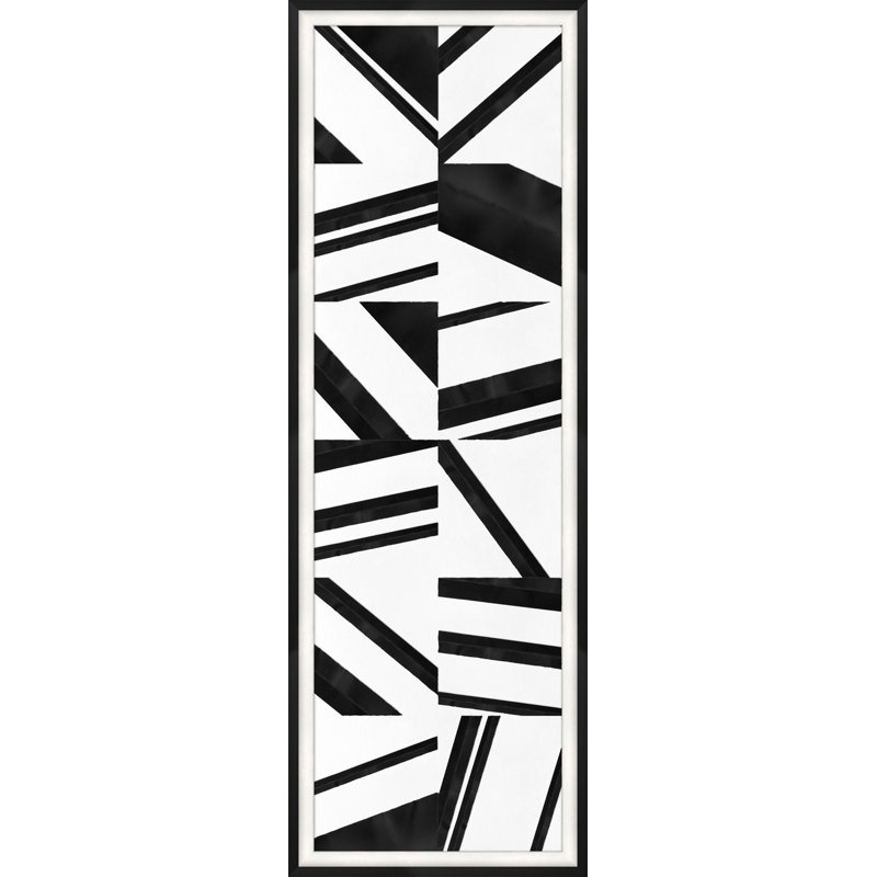 Geometric Panel 1' Framed Graphic Art Print on Glass