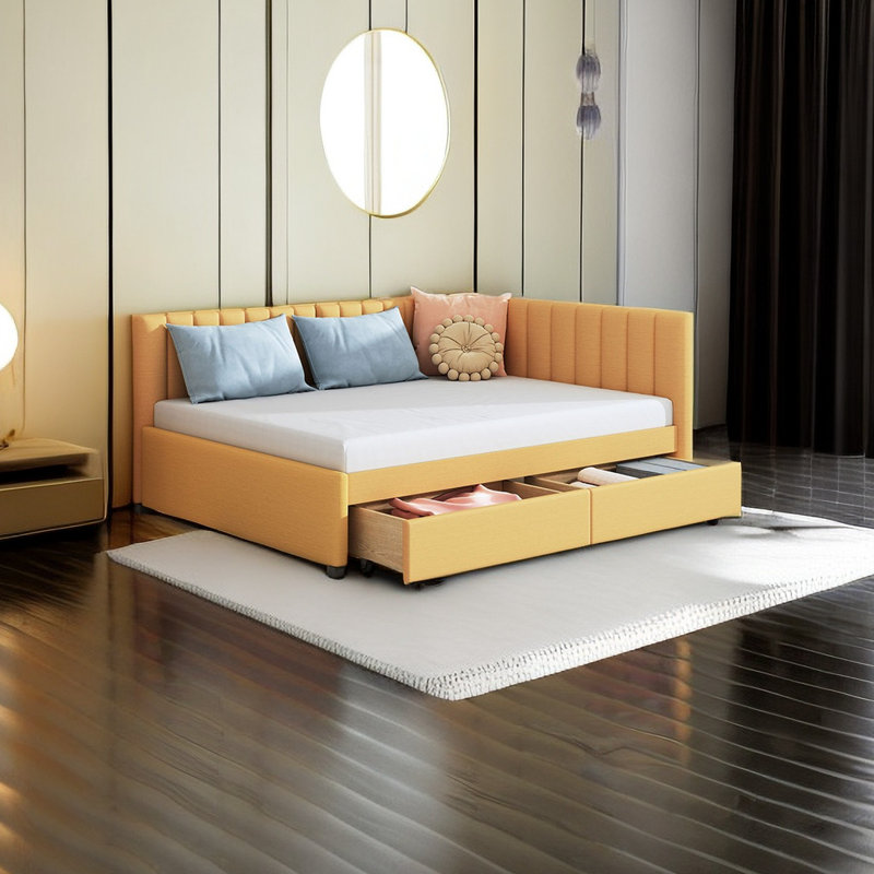Jazamine Upholstered Daybed, Yellow