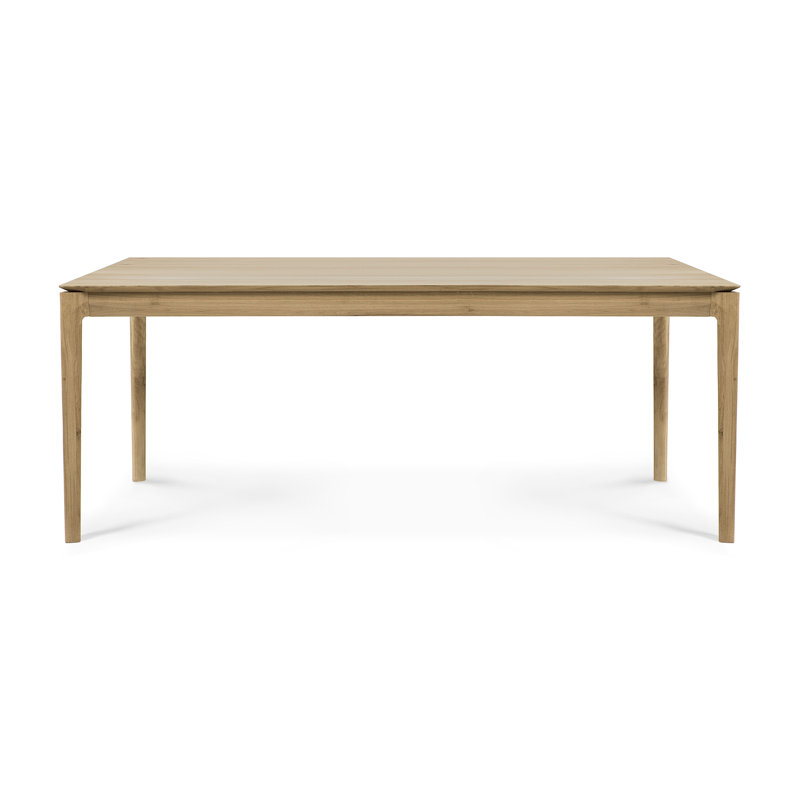 Bok Solid Wood Dining Table, Varnished Oak, 30"H x 79"L x 37.5"W