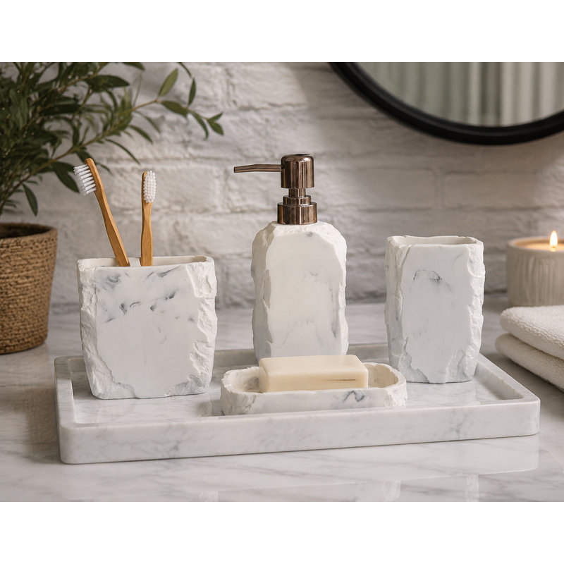 Marble Bathroom Accessories Set