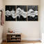 «Abstract Musical Notes Flowing On», ensemble de 3 reproductions d'art sur toile-209816921
