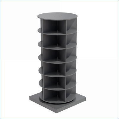 Shoe Cabinets 360 Rotating 6-Layer 24-Pair Slate Gray | Particle Board+MDF | Minimalist