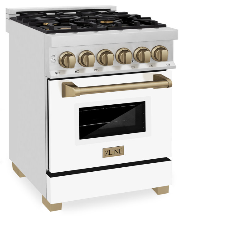 ZLINE Autograph 24" Legacy Dual Fuel Range w/ 4 Burners, Champagne Bronze