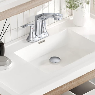 Bathroom Faucet With Pull Down Sprayer, 2 Handles 3 Hole Bathroom Faucet