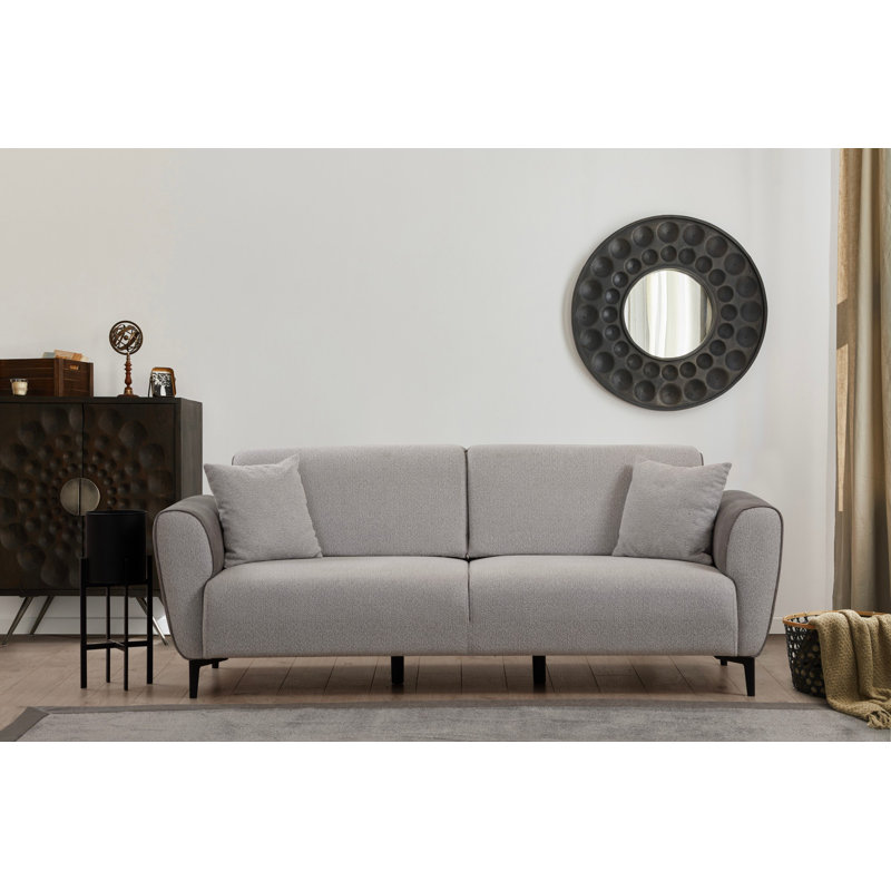 Allinson 215cm Upholstered Futon, Grey