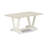 6-Pc Kitchen Table Set Consists of a Linen White  Dining Table and a Wooden Bench and 4 Baby Blue Linen Fabric Parson Chairs with High Back - Wire Brushed Linen White-598107238-598107237-598107235