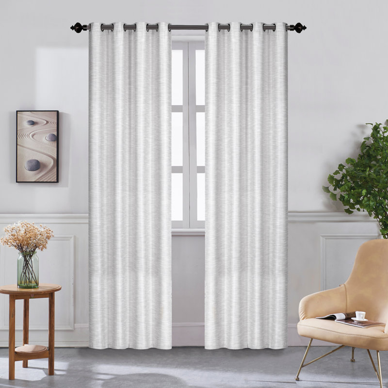 Paire de rideaux semi-transparents avec œillets Ryelin