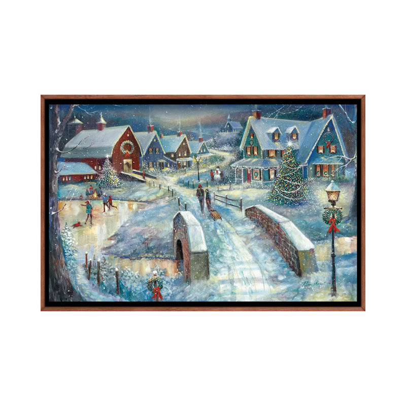 Home for the Holiday par Ruane Manning - reproduction d'art, H 40 po x l 60 po x 1,5 po, Aucun mat, Toile avec cadre brun