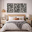 Abstrait botanique, art floral bohème noir et beige, photos murales de salon de style Mid-Century moderne, impression sur toile encadrée, 3 pièces, 16 po x 24 po x 3 pièces, 24 po x 36 po x 3 pièces, 20 po x 60 po x 3 pièces-90890070-90890072-119385101