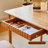 Simple Cherry Wood Drawer Storage Dining Table Set-107125436