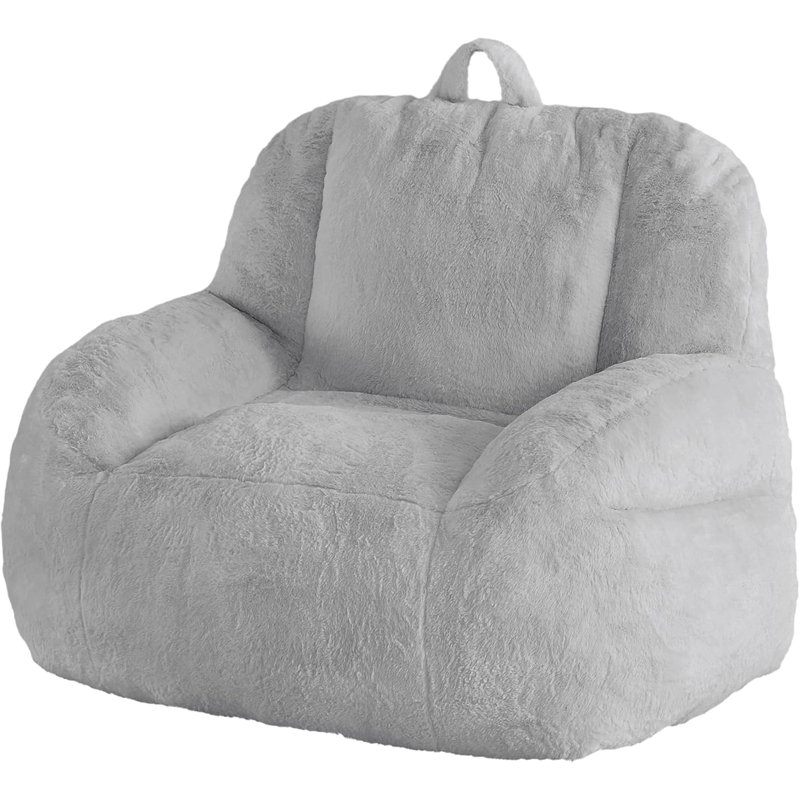 Grand fauteuil à billes avec rembourrage, canapé doux pour salon et chambre à coucher, gris clair