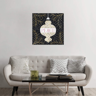 Jolly Holiday Ornaments Peace Metallic by Michael Mullan - Wrapped Canvas Print