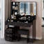 Ensemble de meuble-lavabo de 41 po avec tabouret rembourré et miroir à DEL tactile de 41 po-113847169