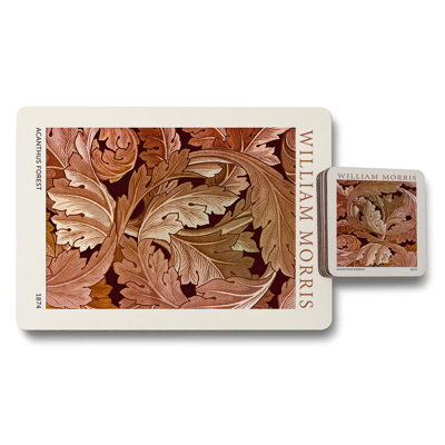 William Morris Acanthus Forest Limited Placemat Coaster Set