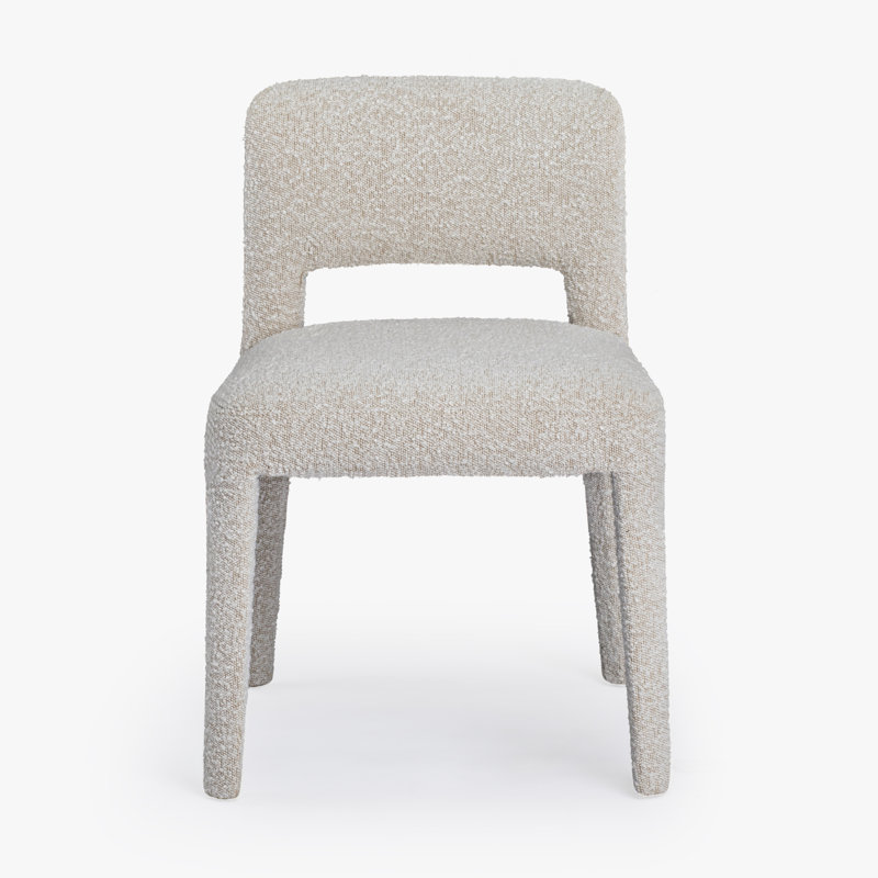 Chaise rembourrée Darrin, Bouclé blanc