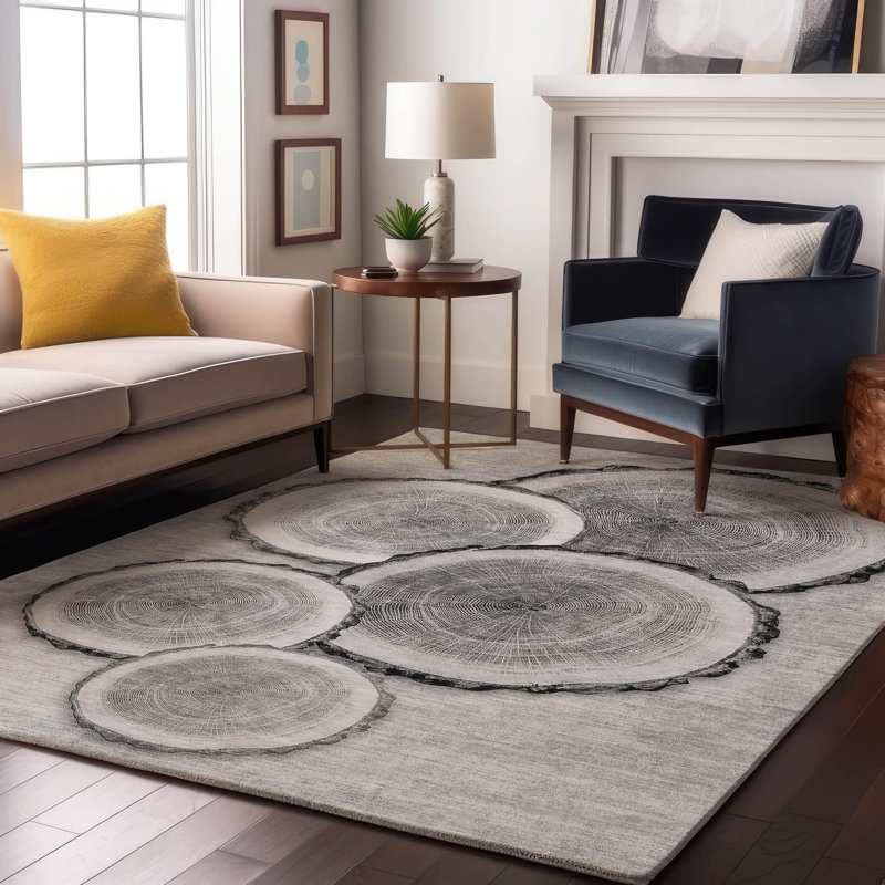 Premium Machine Washable Cerrito AMF575 Gray Rug, Rectangle 10' x 14'