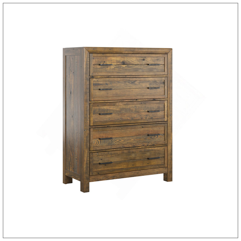 Commode brune à 5 tiroirs