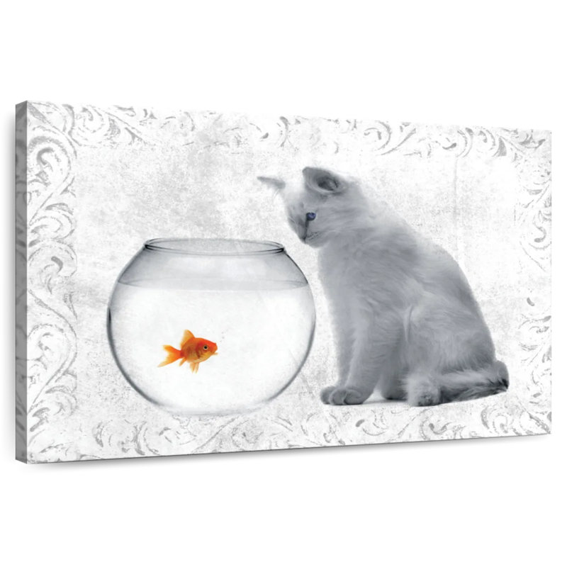 Goldfish And Cat, 30" H x 45" W