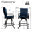Kozyard Isabella Outdoor Swivel Bar Chairs, Counter Height Patio Bar Stools Set of 2 with Cushioned Seats, All-Weather Metal Bistro Chairs for Backyard Dining (NavyBlue, with Cushion)-1457200329