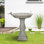 Bain d'oiseaux en béton avec piédestal sculpté H 23,8 po Sunjet