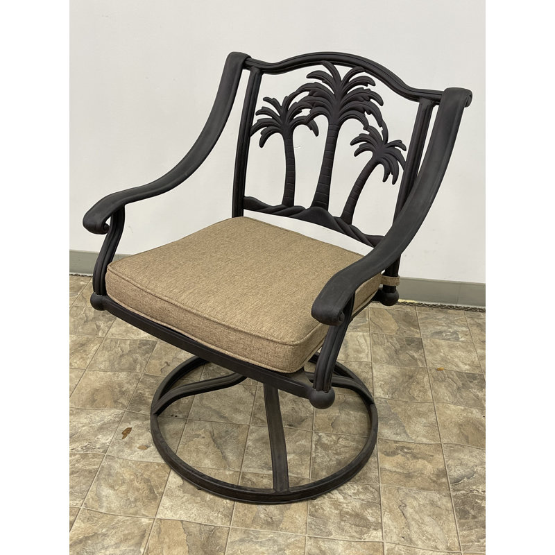 Maccharles 6 - Person Patio Dining Set with Oval Table , Cushions Included, Sesame Sunbrella® Linen