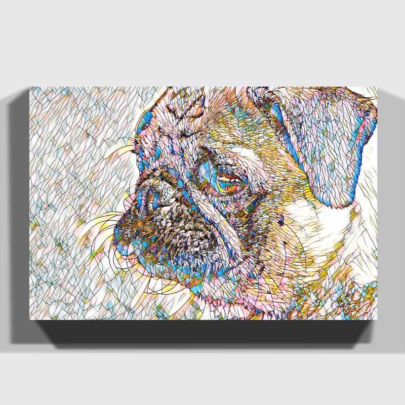 Pug Dog 2 - Wrapped Canvas, 35cm H x 50cm W