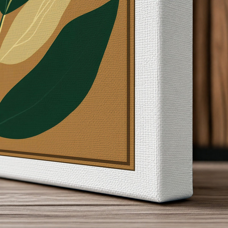 Modern Daisy Botanical - Wrapped Canvas, 30x20 - 76.2 x 50.8 cm, White Border