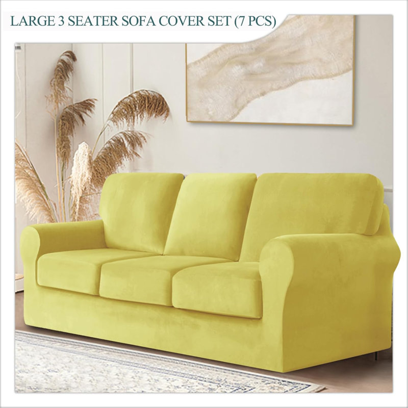 Outdoor Patio Sofa Cover, Yellow, 26-35"