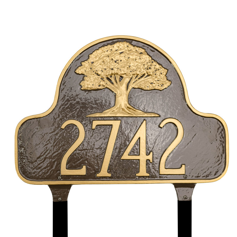 Plaque d'adresse sur 1 ligne, Gris / Blanc, Oui