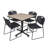 Square X-Base Breakroom Table, 4 Zeng Stack Chairs-32668293-32668292