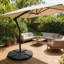 Base de parasol en porte-à-faux robuste de style ventilateur, rechargeable avec sable d'eau, PEHD résistant aux intempéries, portable empilable, pour cour et piscine