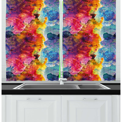 Abstract Pointed Kitchen Curtain