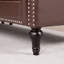 Canapé Chesterfield en forme de L 84 po avec accoudoirs roulés et garniture cloutée en forme de L-736151030