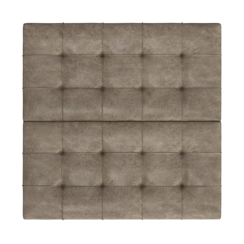 Repose-pieds carré en similicuir de style transitionnel avec rangement Harrison