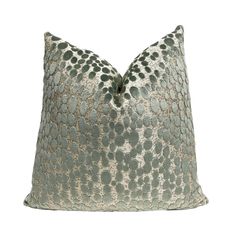 Oval Velvet Throw Pillow Cover, 22"H x 22"W, Seaglass